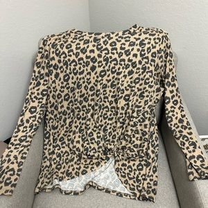 Niloufo, 3x, tan & black leopard long-sleeve shirt